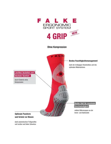 Chaussette unie 4 Grip Cus Falke jaune