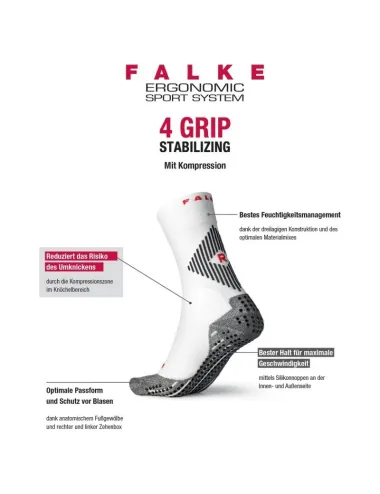 Chaussette unie 4 Grip Stabilizing Falke bleu
