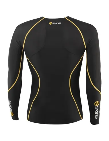 T-shirt A200 Compression manche longue Skins noir jaune