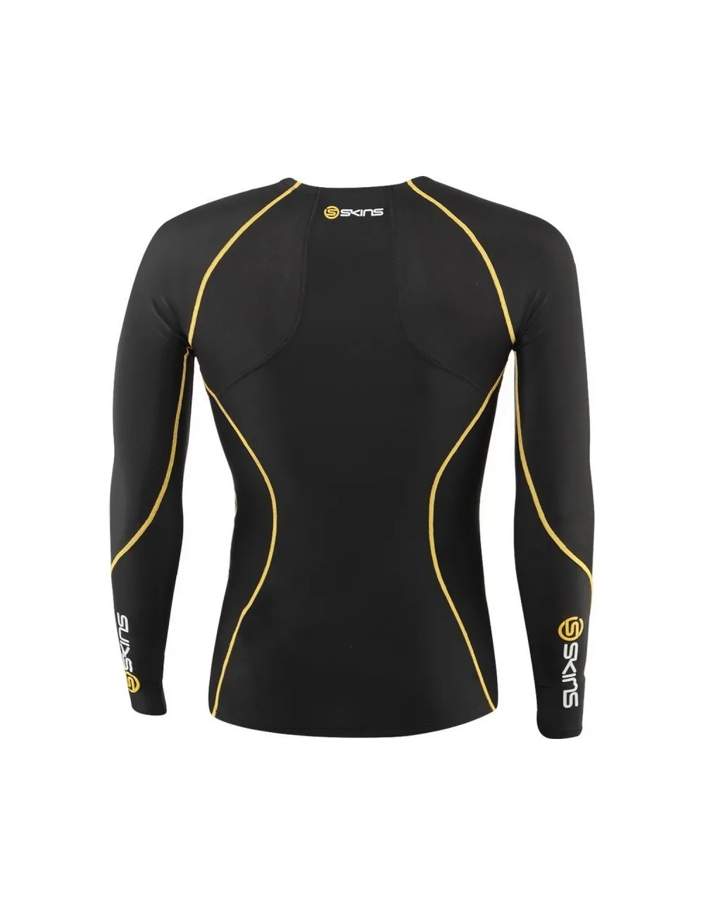 Tee shirt homme A200 Compression manche longue Skins noir jaune