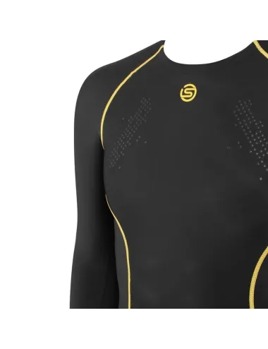 Tee shirt homme A200 Compression manche longue Skins noir jaune