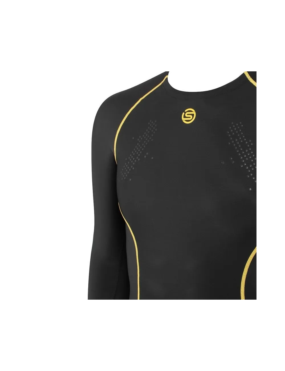 Tee shirt homme A200 Compression manche longue Skins noir jaune