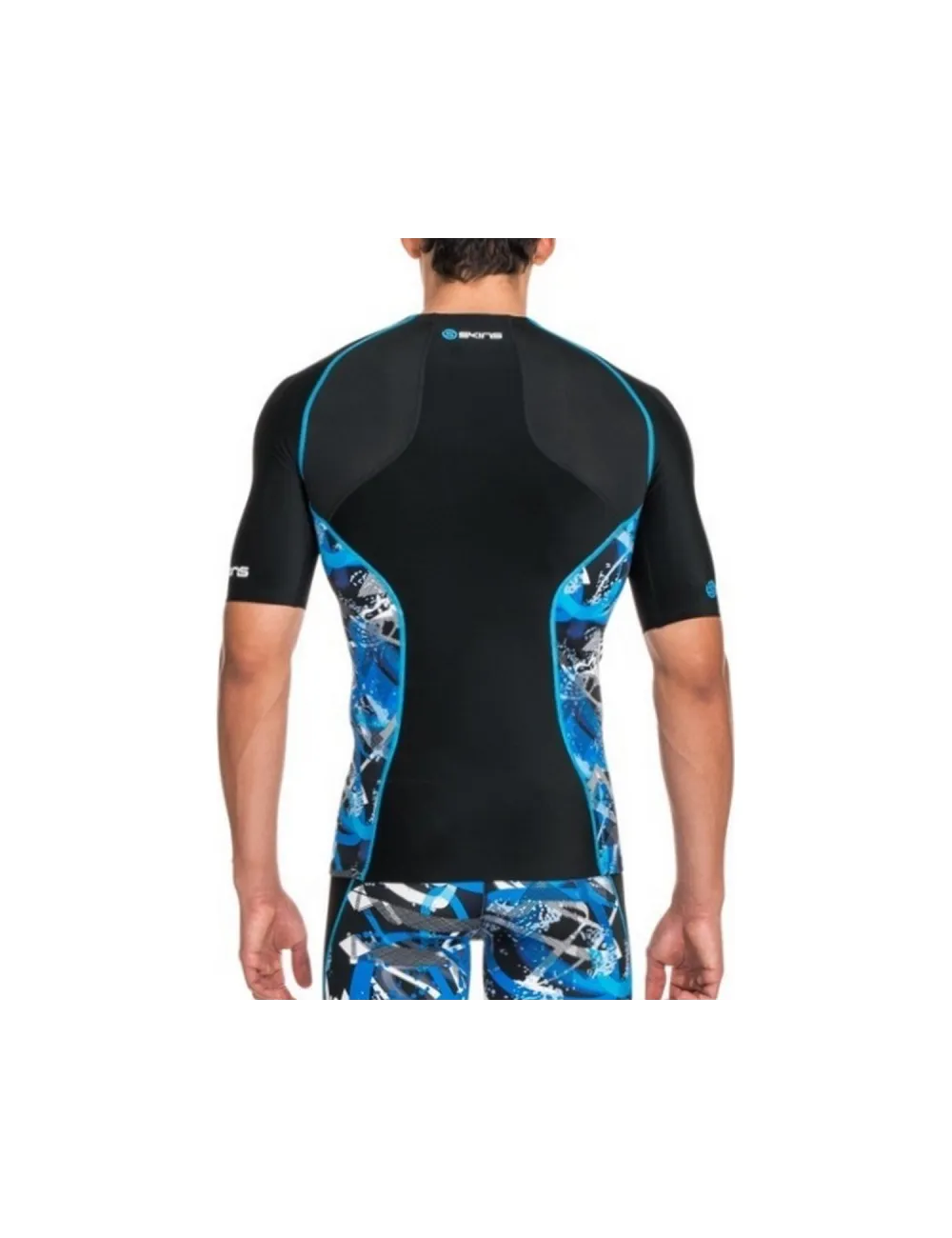 Tee shirt homme A200 Compression manche courte Skins noir bleu
