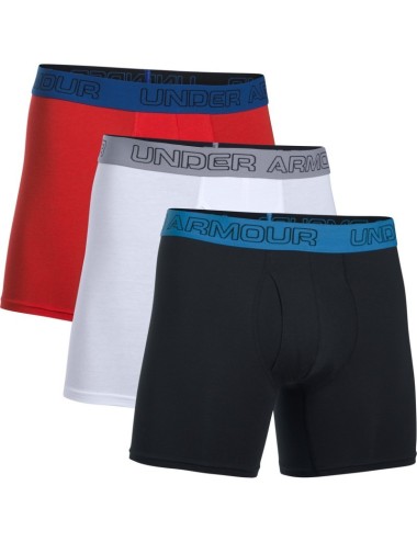Boxer x3 Charged Coton Stretch 6" Under Armour noir blanc rouge