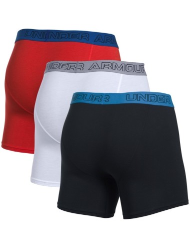 Boxer x3 Charged Coton Stretch 6" Under Armour noir blanc rouge