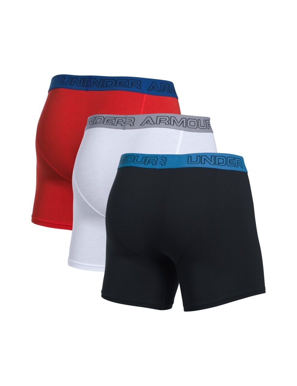 Boxer x3 Charged Coton Stretch 6" Under Armour noir blanc rouge