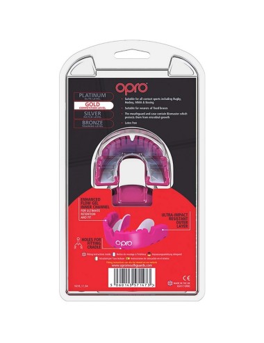 Protège dent Ortho Gold 4.0 Opro rose blanc