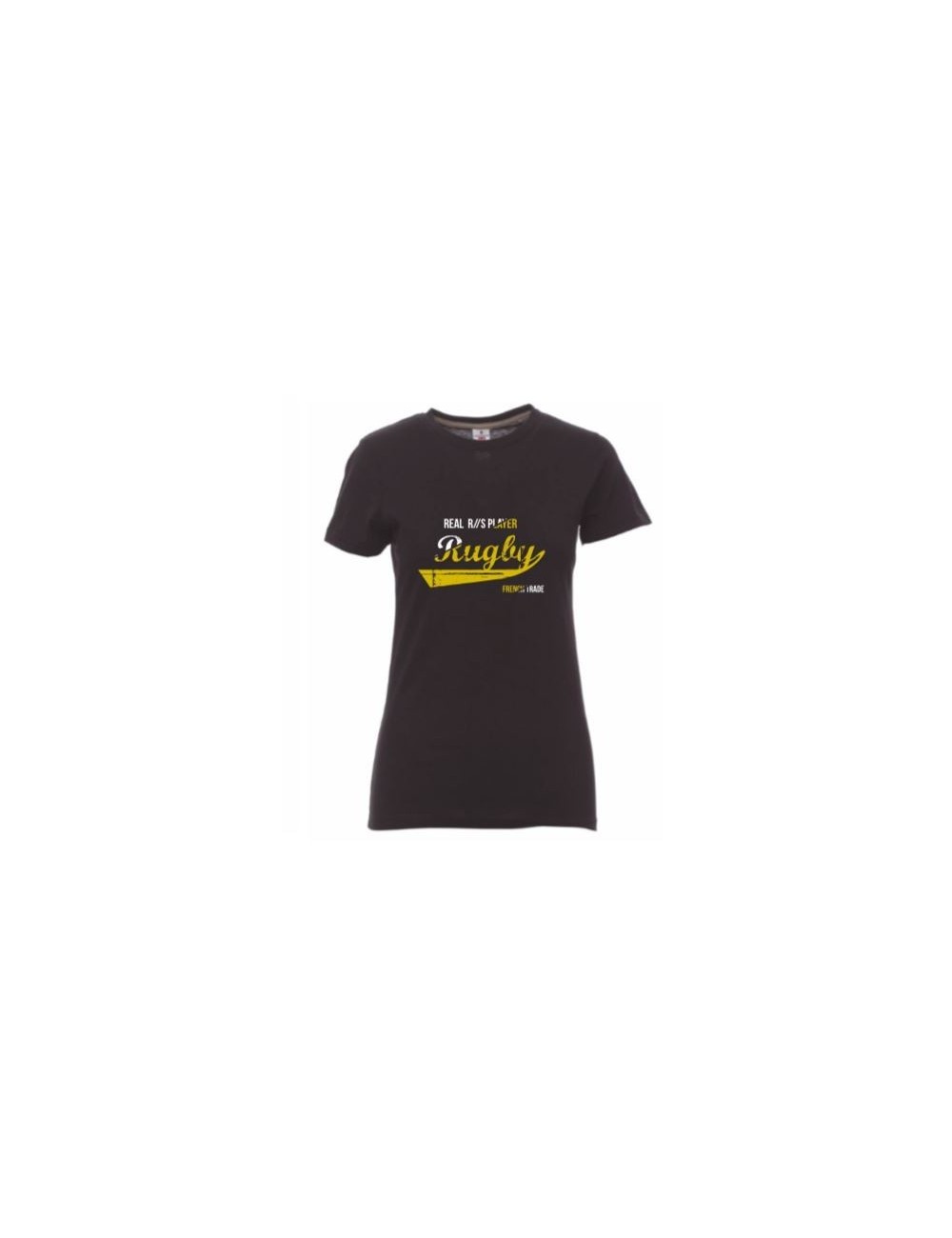 T-shirt real diagonale femme blanc or / noir adulte