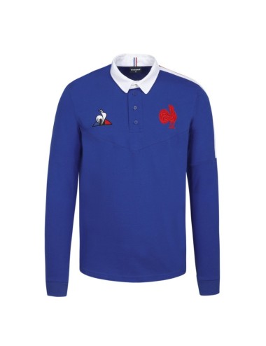 FFR Polo Replica LS M cobalt RUGBY STORE EQUIPE DE FRANCE