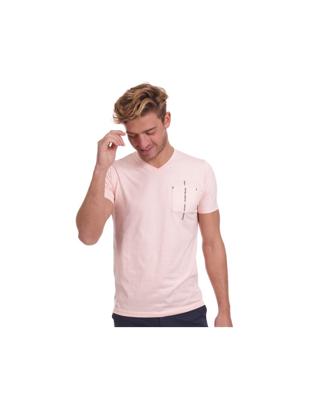 TEE SHIRT MC CHINE POCHE RUGBY B.DRESS s.crystal rose
