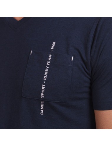 TEE SHIRT MC CHINE POCHE RUGBY  B.DRESS  Bleue marine