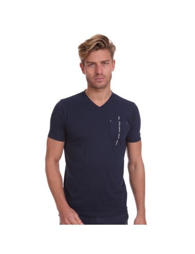 TEE SHIRT MC CHINE POCHE RUGBY  B.DRESS  Bleue marine