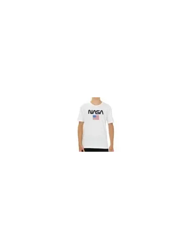 T Shirt USA NASA blanc