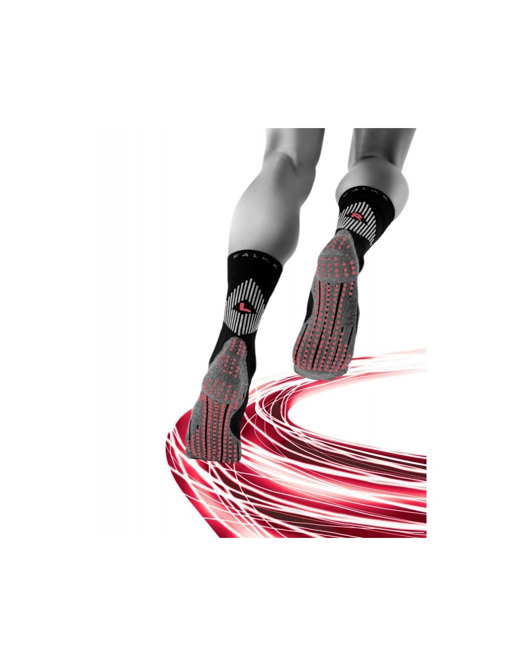 Chaussette unie 4 Grip Cus Falke rouge