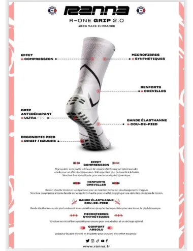 Chaussettes Grip 2.0 Ranna Bleu