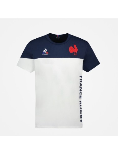FFR FANWEAR T-SHIRT SS N°2 BLANC ET BLEU
