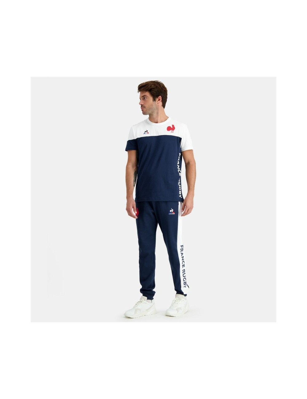 FFR FANWEAR T-SHIRT SS N°2 BLEU ET BLANC