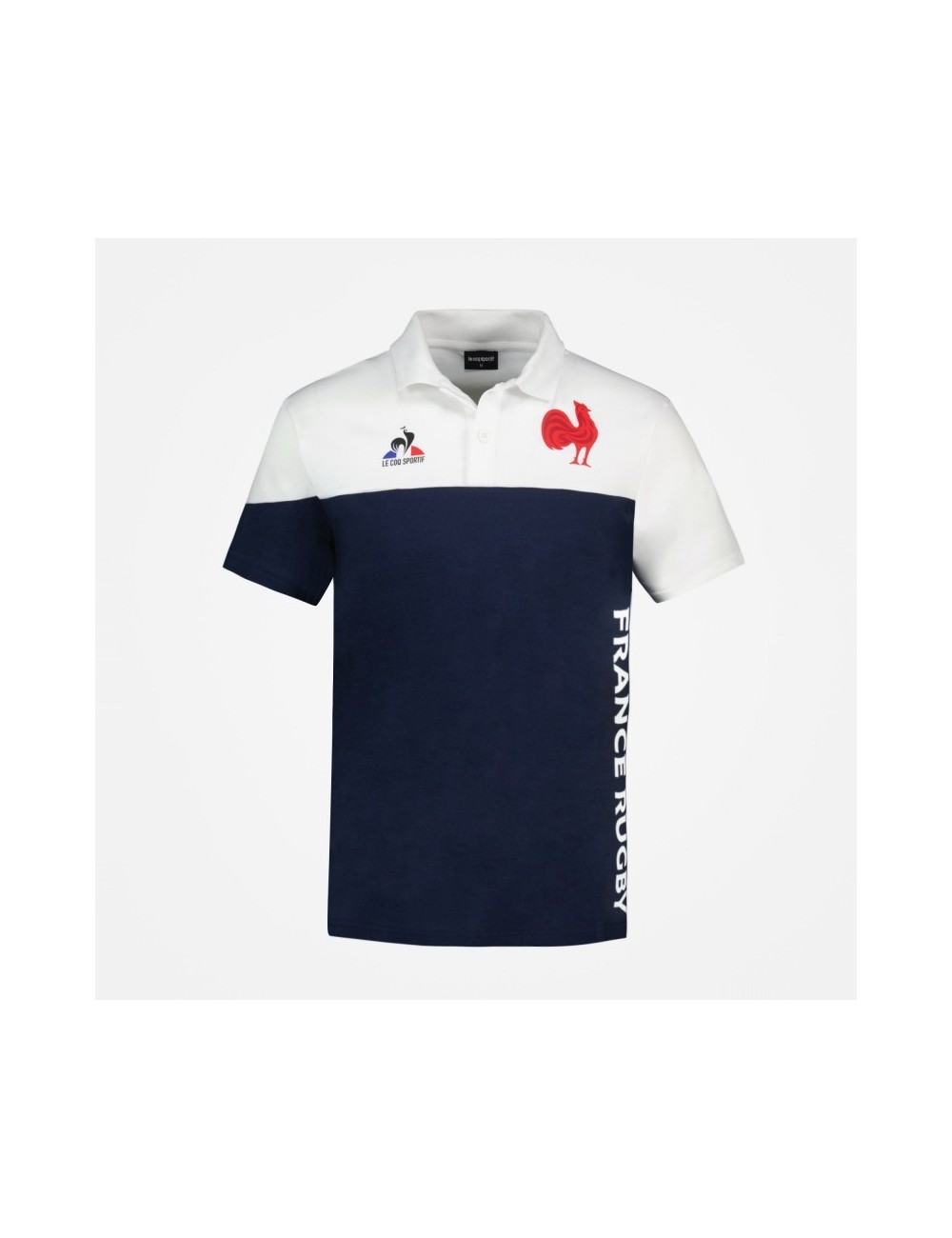 FFR FANWEAR POLO SS N°2 BLEU ET BLANC