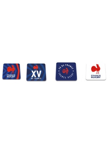 Pack de 4 sous-verres ovalie Mix