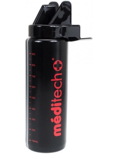 bouteille hygienique meditech 1 litre noir/rouge