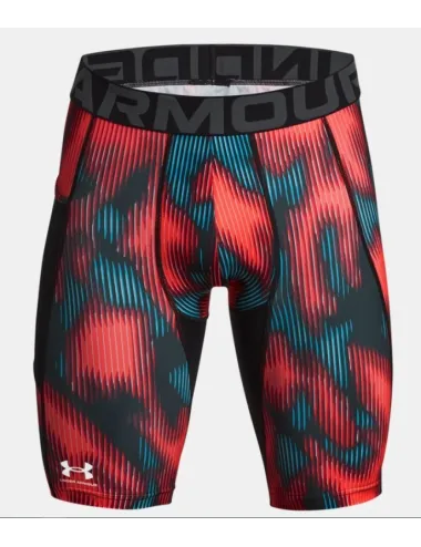 SOUS-SHORT DE COMPRESSION LONG IMPRIMÉ UNDER ARMOUR HEATGEAR ROUGE/BLEU