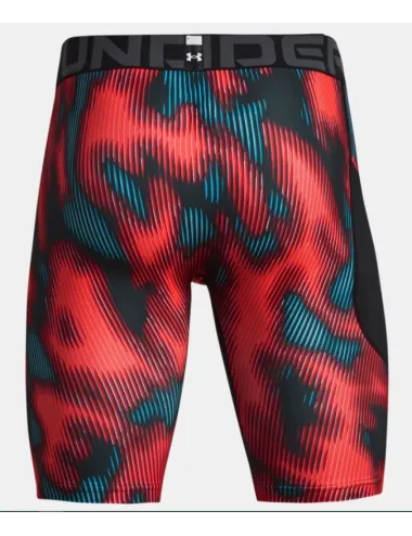 SOUS-SHORT DE COMPRESSION LONG IMPRIMÉ UNDER ARMOUR HEATGEAR ROUGE/BLEU