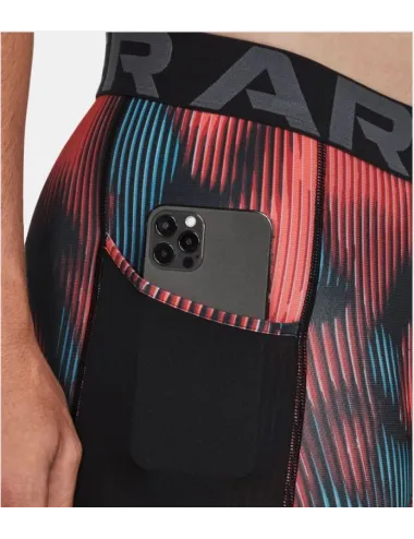 SOUS-SHORT DE COMPRESSION LONG IMPRIMÉ UNDER ARMOUR HEATGEAR ROUGE/BLEU