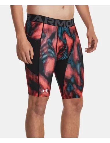 SOUS SHORT UA HG PRTD LONG rouge/noir/bleu