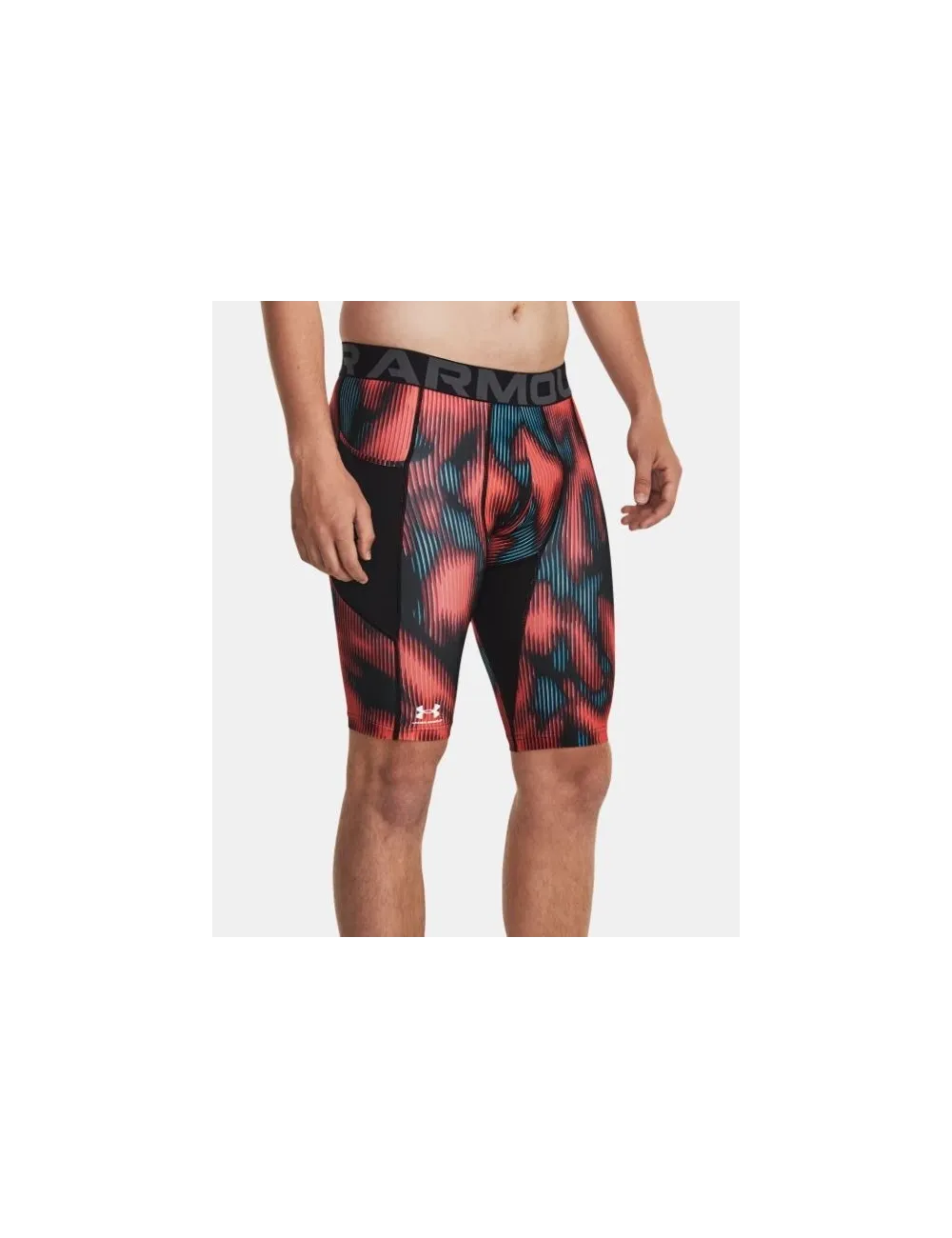 SOUS SHORT UA HG PRTD LONG rouge/noir/bleu