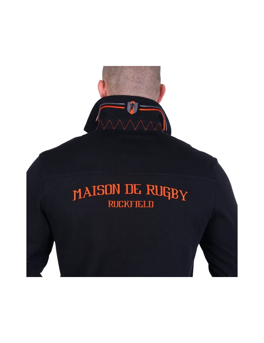 POLO ML MAISON DE RUGBY noir/orange