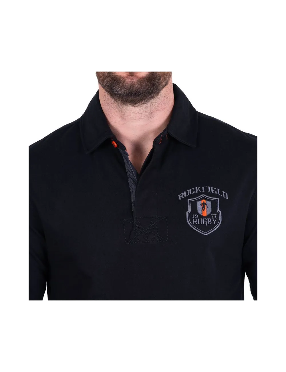 POLO ML MAISON DE RUGBY noir/orange