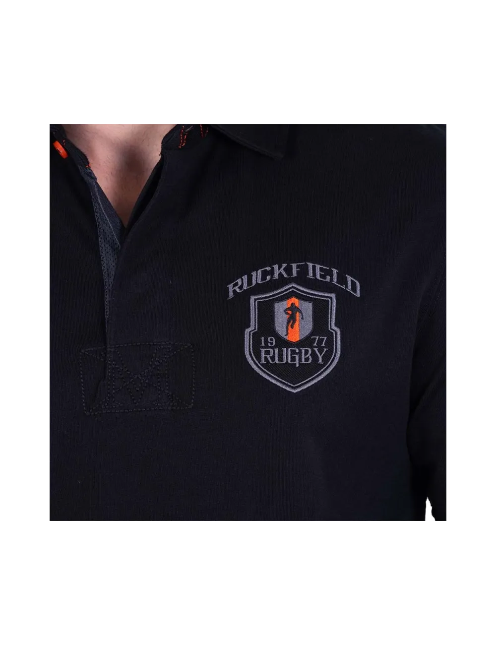 POLO ML MAISON DE RUGBY noir/orange