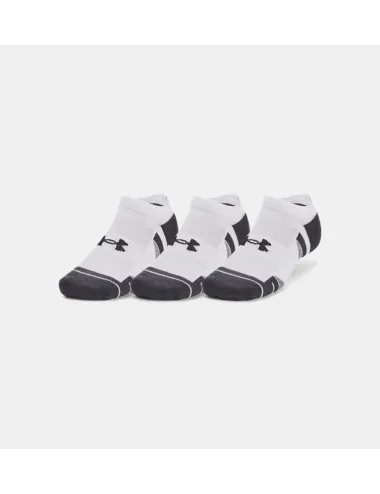 Lot de 3 paires de chaussettes invisibles UA Performance Tech unisexes BLANCHE