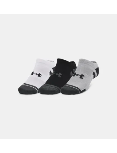 Lot de 3 paires de chaussettes invisibles UA Performance Tech blanc/gris/noir