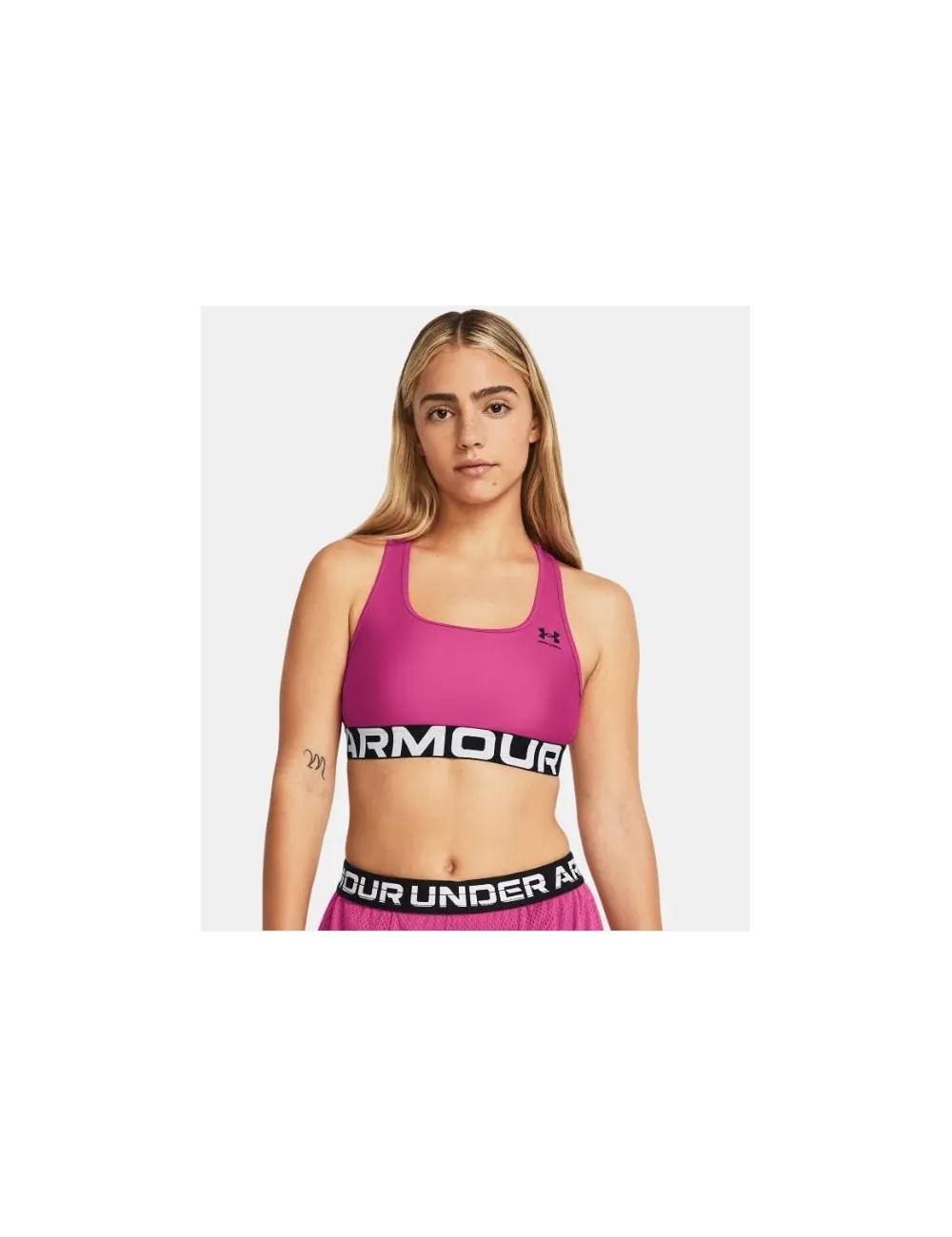 Brassière de sport HeatGear® Armour Mid Branded pour femme
