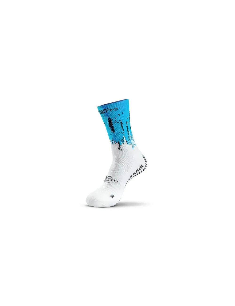 Chaussette grip et compression Padel bleu/blanc