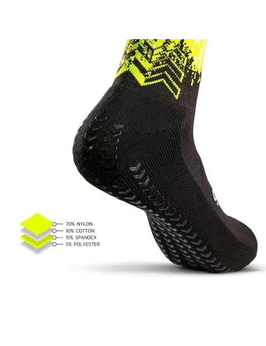 Chaussette grip et compression Padel jaune fluo/noir SOXPRO