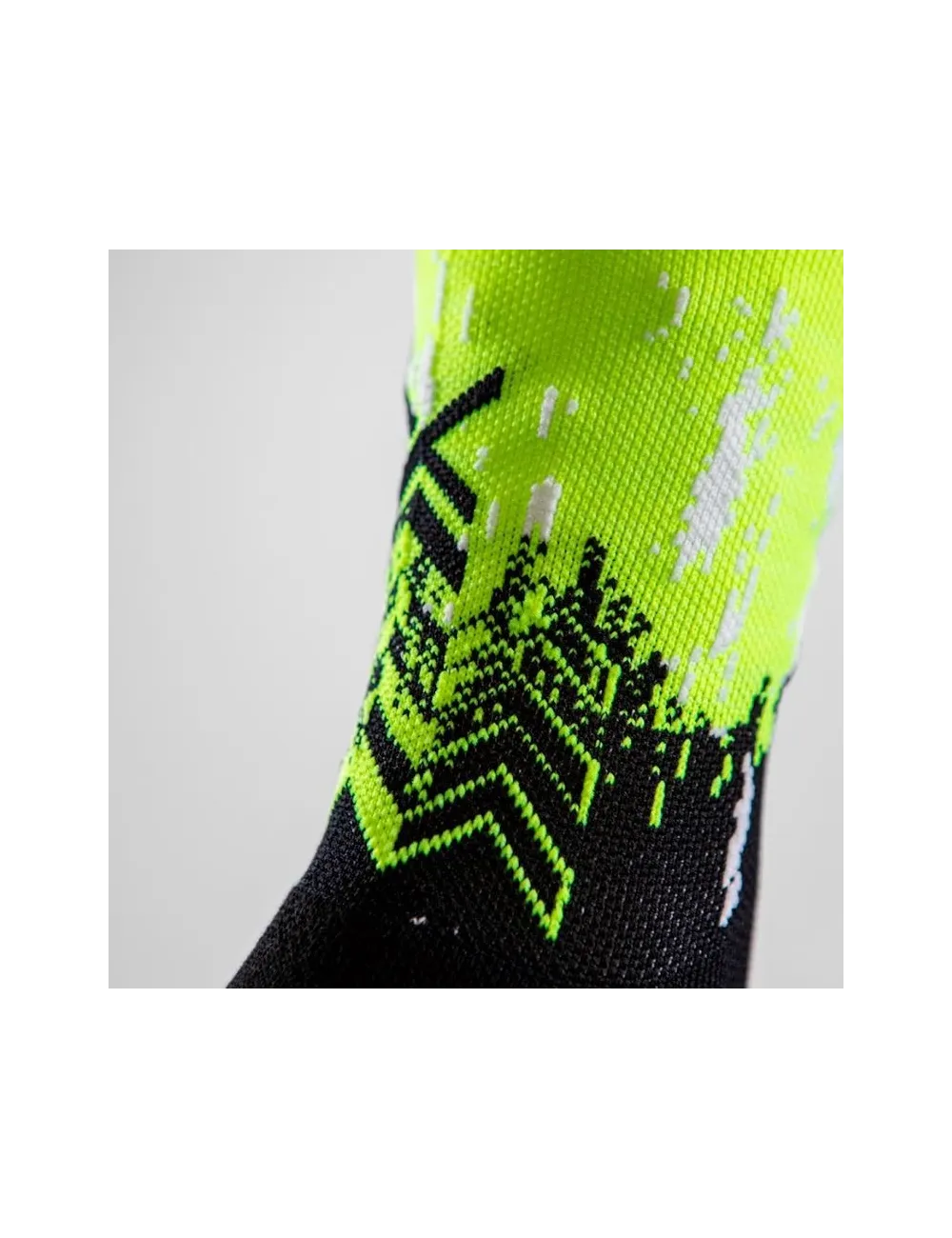 Chaussette grip et compression Padel jaune fluo/noir