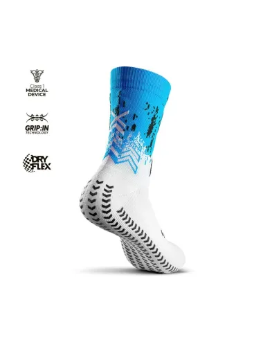 Chaussette grip et compression Padel bleu/blanc SOXPRO