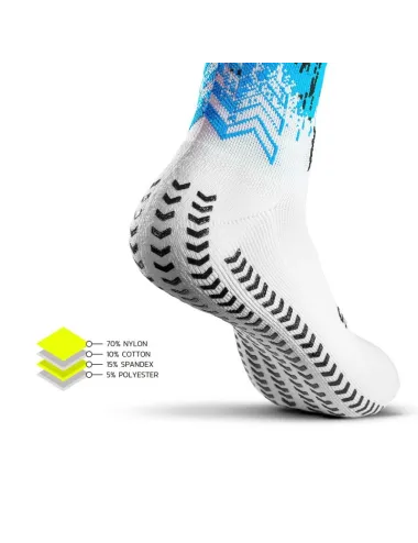 Chaussette grip et compression Padel bleu/blanc SOXPRO