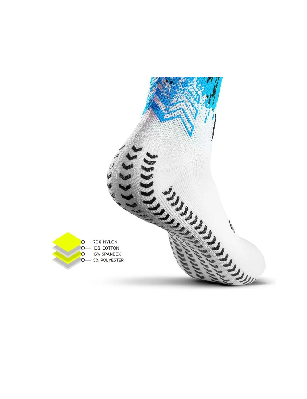 Chaussette grip et compression Padel bleu/blanc