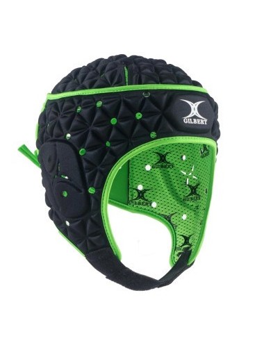 Casque rugby Ignite Gilbert noir vert