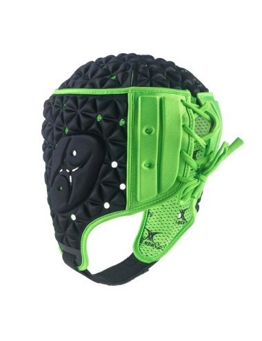 Casque rugby Ignite Gilbert noir vert