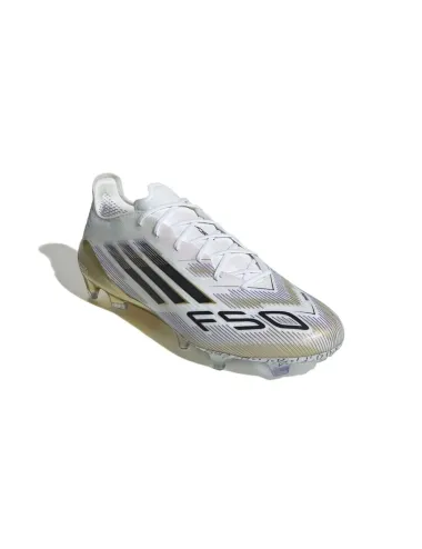 CRAMPONS ADIDAS F50 ELITE FG BLANC/OR