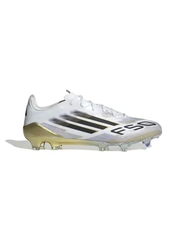 CRAMPONS ADIDAS F50 ELITE FG BLANC/OR