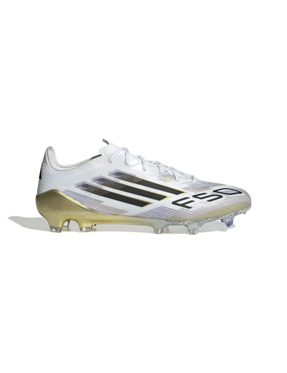 CRAMPONS ADIDAS F50 ELITE FG BLANC/OR
