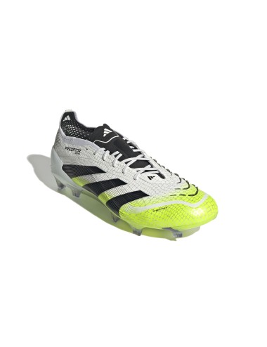 CRAMPONS ADIDAS PREDATOR ELITE FG BLANC/JAUNE