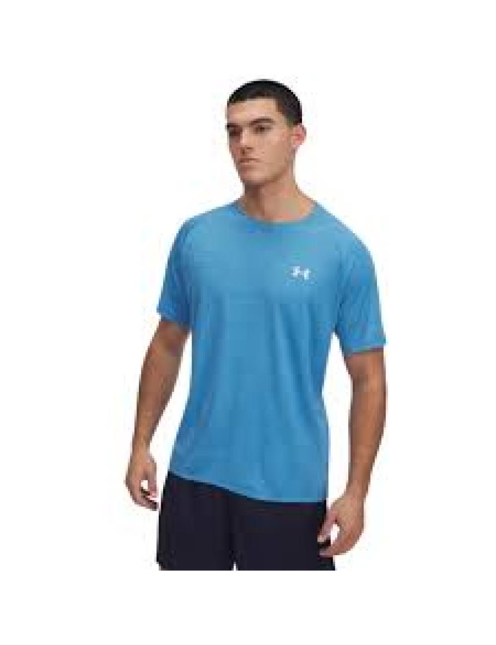 T-SHIRT UNDER ARMOUR TECH TEXTURED BLEU 