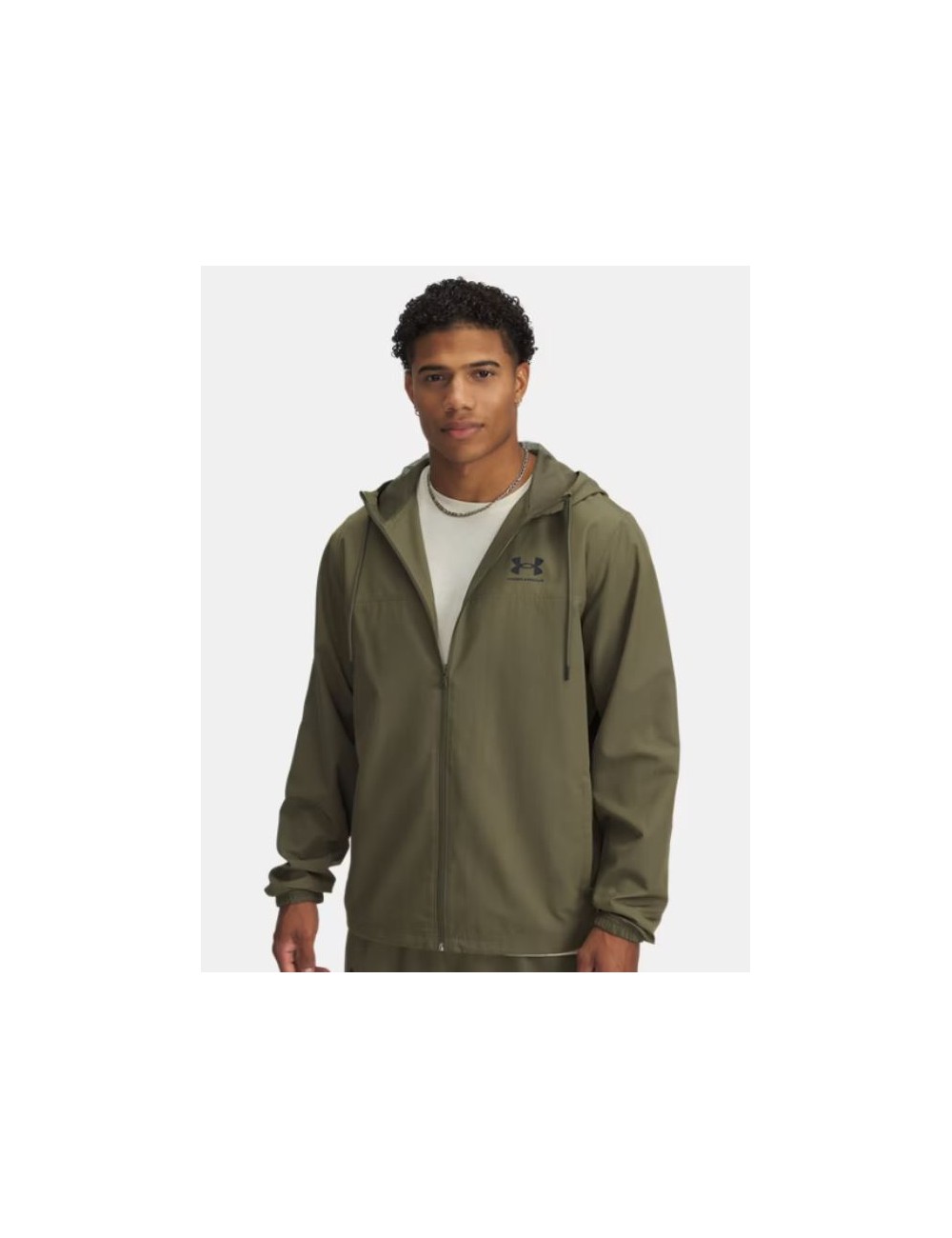 VESTE COUPE-VENT WOVEN UA RIVAL WINBREAKER KAKI