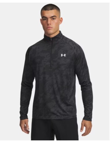 HAUT MANCHES LONGUES 1/4 ZIP UA TECH 2.0 NOIR/ARMY